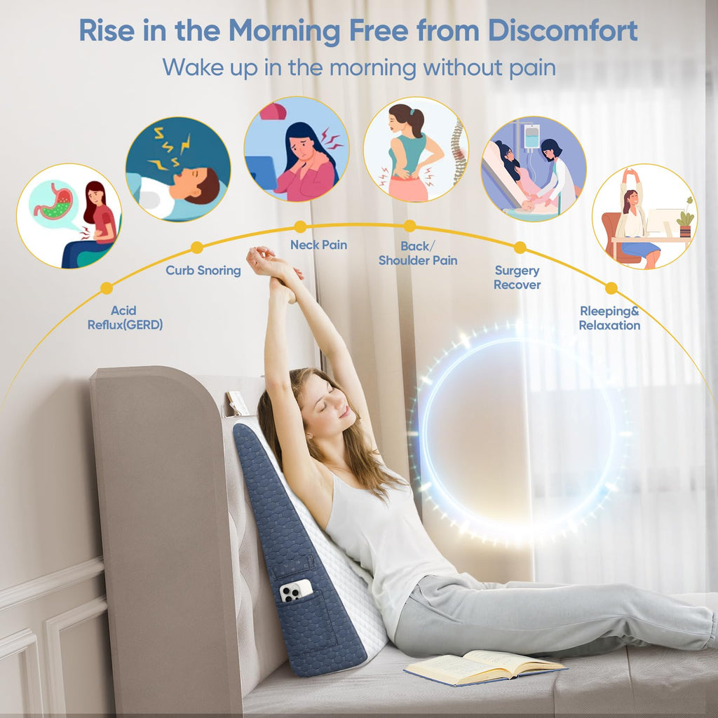 Wedge Pillow for Sleep Apnea, 7.5inch Bed Wedge