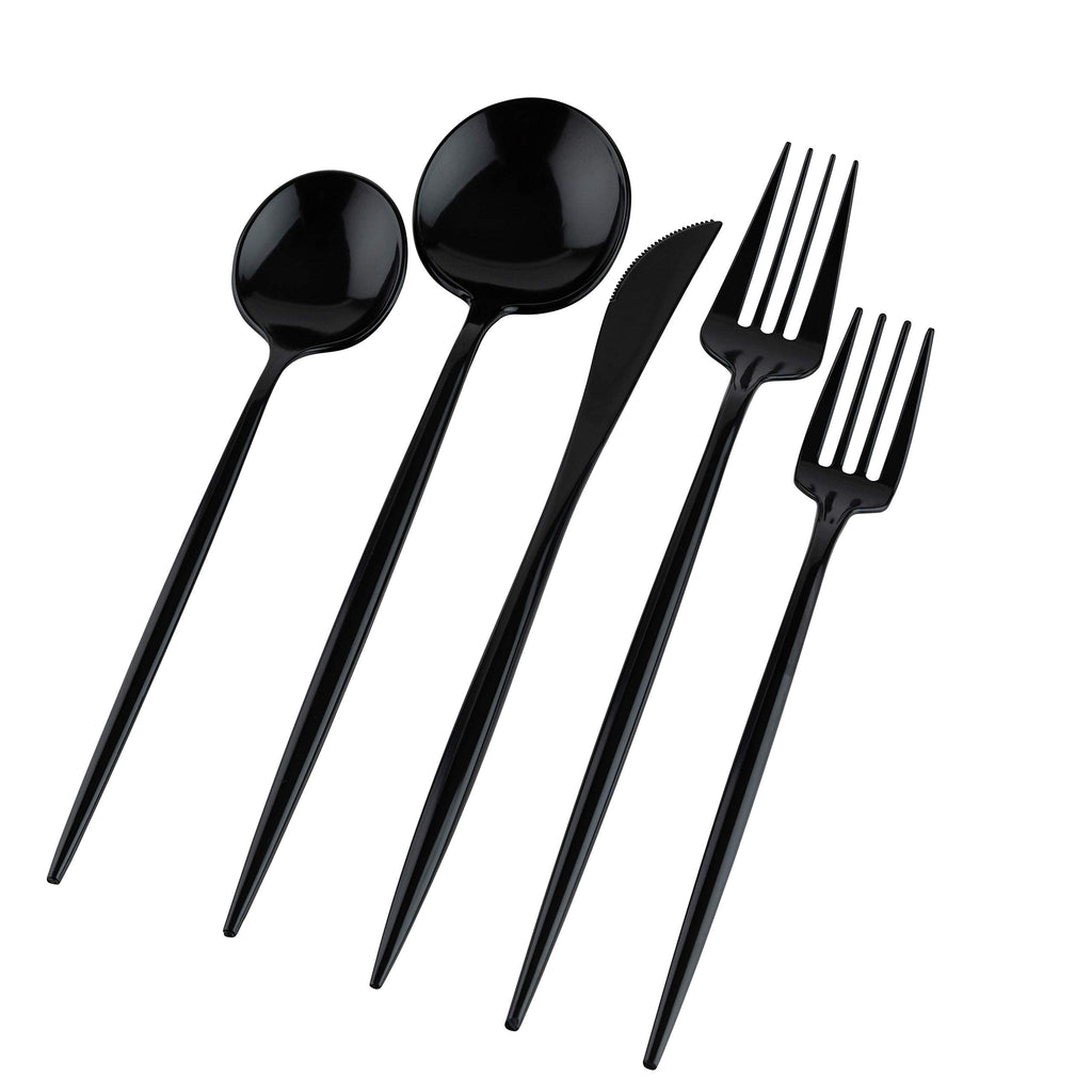 Novelty Modern Flatware Cutlery Combo Set (Black, 80)