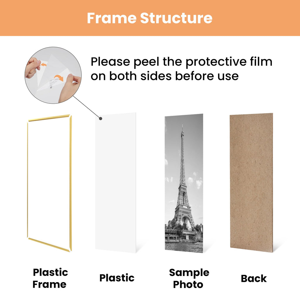 11x17 Poster Frame, Easy Slide-In Assembly, Gold, 3 Pack