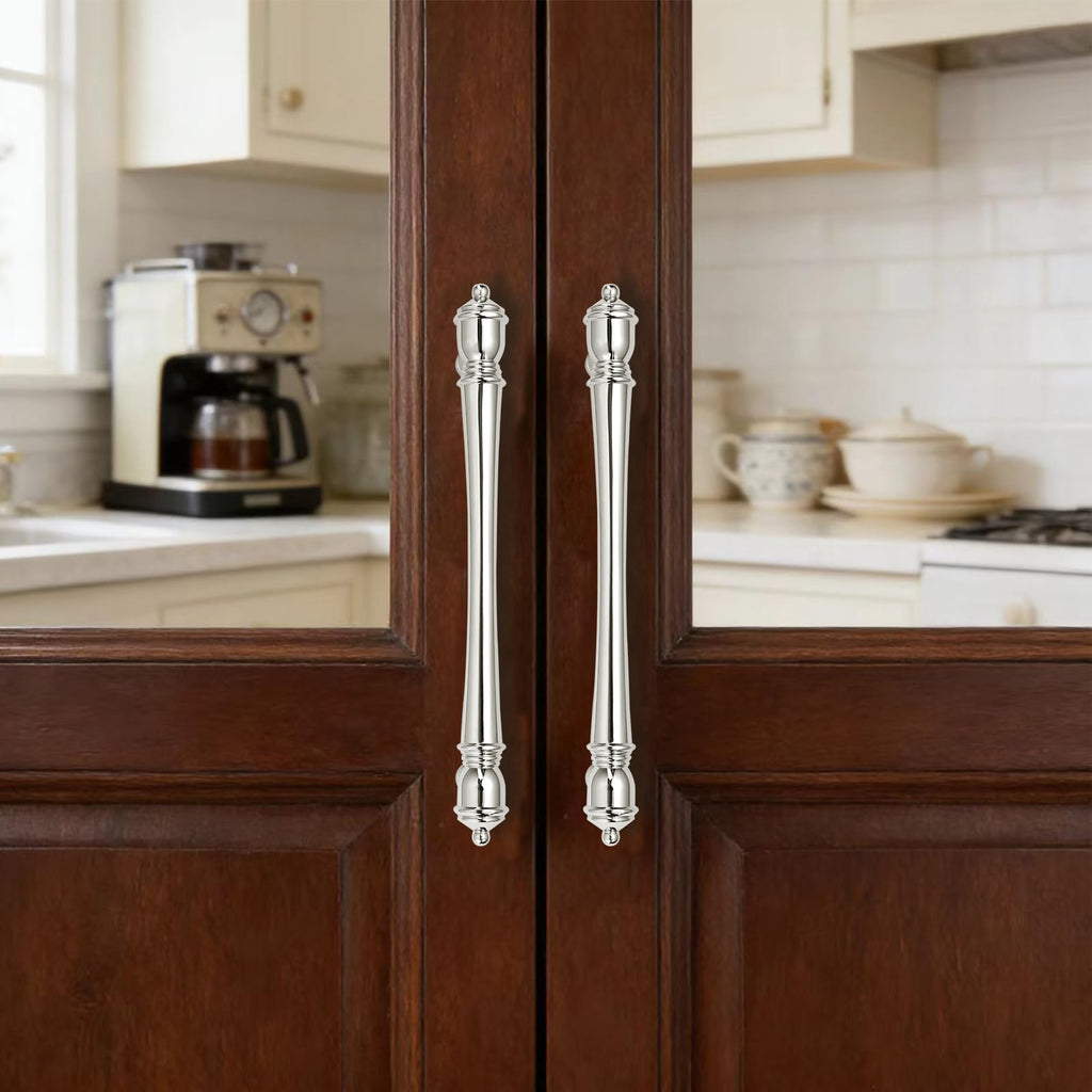 2 Pack 6 inch(152mm) Hole Center Virbant Polished Nickel Cabinet Pulls Heavy-Duty Solid Cabinet Hardware Drawer Pulls