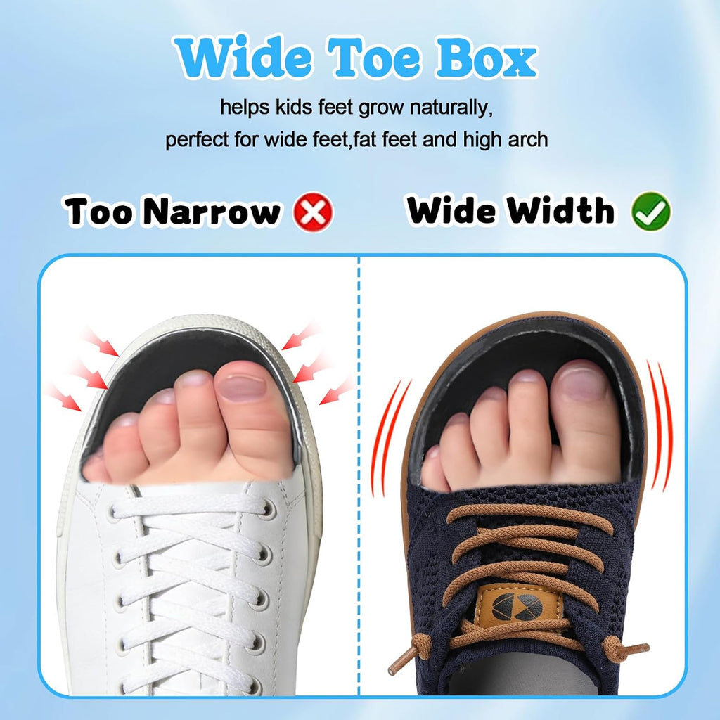 Toddler Shoes Wide Kids Shoes Boys Girls Barefoot Sneakers Slip On Tennis Sneakers Zero Drop Minimalist Breathable