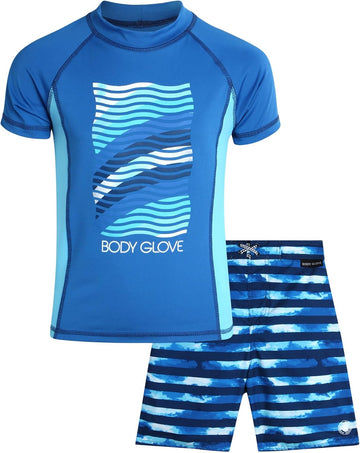 Boys 2 Piece Swim Set Rash Guard & Swim Trunks