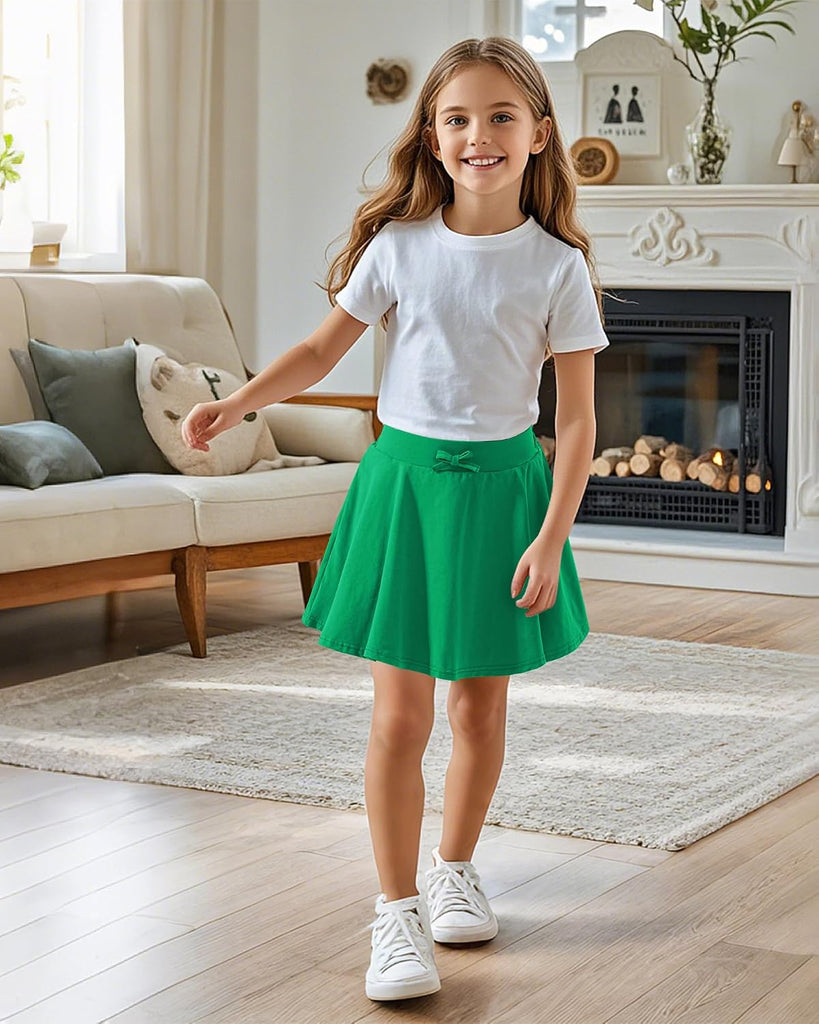 Girls Skirts Kids Casual Skorts Athletic Uniform Skirt with Pockets