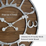 Presentime & Co Vintage Farmhouse Series, Galvanized Rustic Barnwood Clock, 19.5 inch