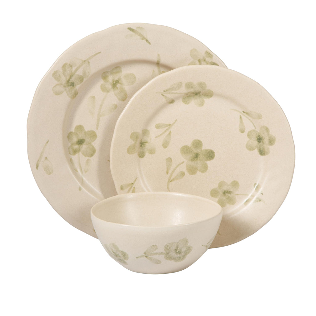 2 Time Oprah's Favorite Things - Made in Portugal Hand Painted Dinnerware Set - Porto Petals 12 Piece (Service for 4)