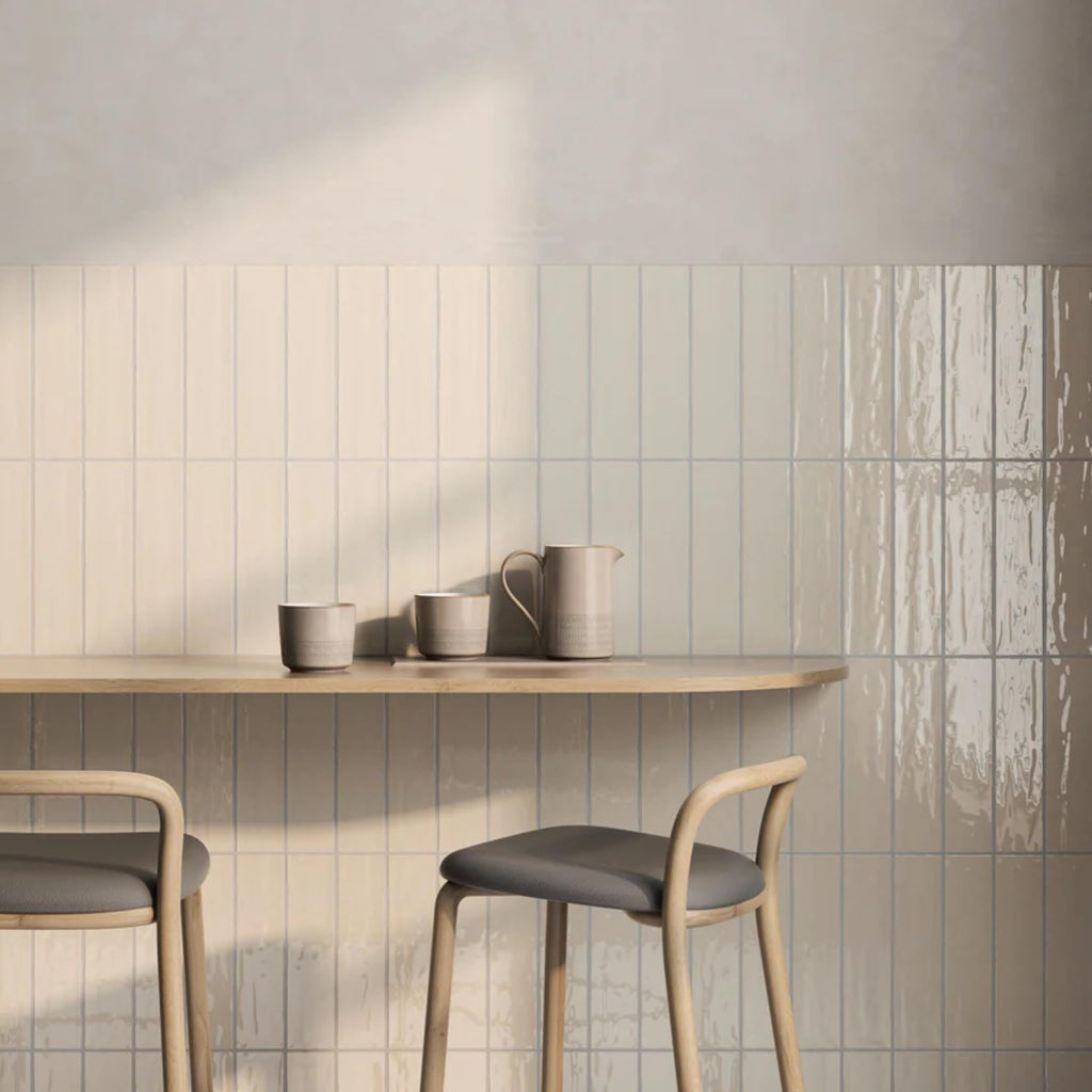 Glossy Biscuit Ceramic Subway Tile 3x12, Handmade Look Wall Tile, Rustic Artisan Zellige Style Backsplash Bathroom