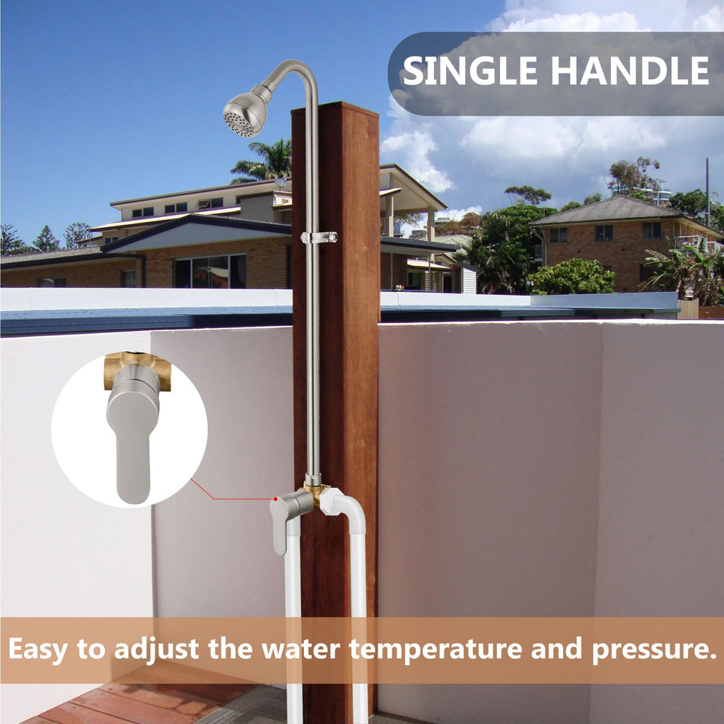 Outdoor Shower Kit,Outside Shower with Single Handle,Brushed Nickel