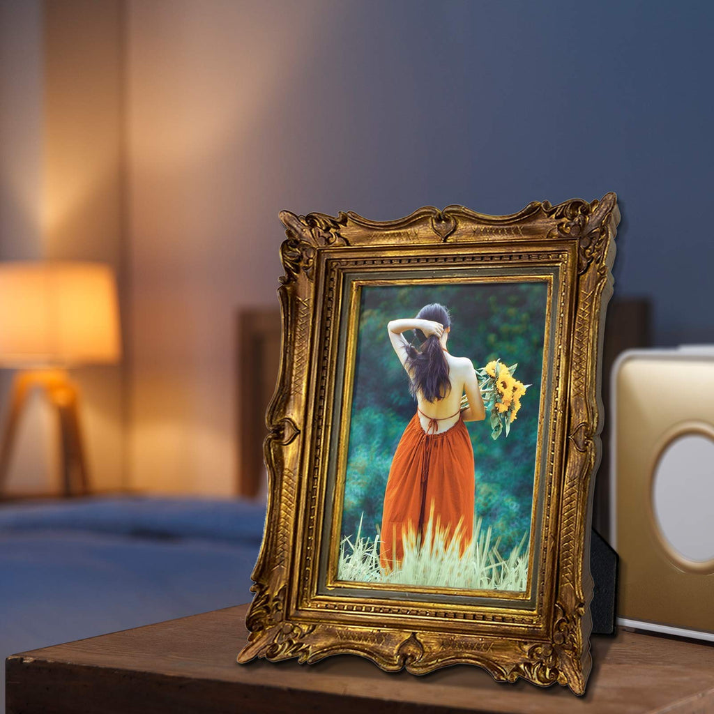 4x6 Vintage Bronze Gold Picture Frame