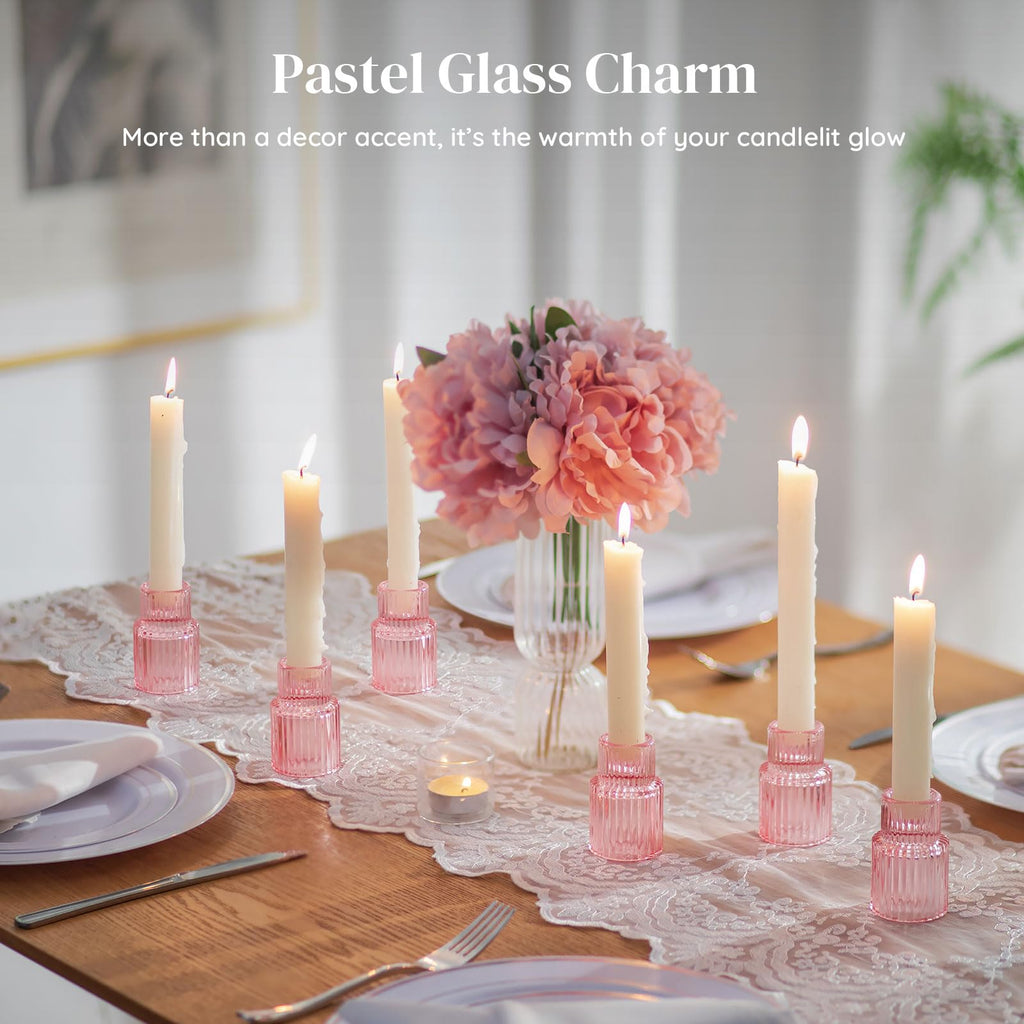 Taper Candle Holders Bulk: 20 Pcs Small Candlestick for Christmas