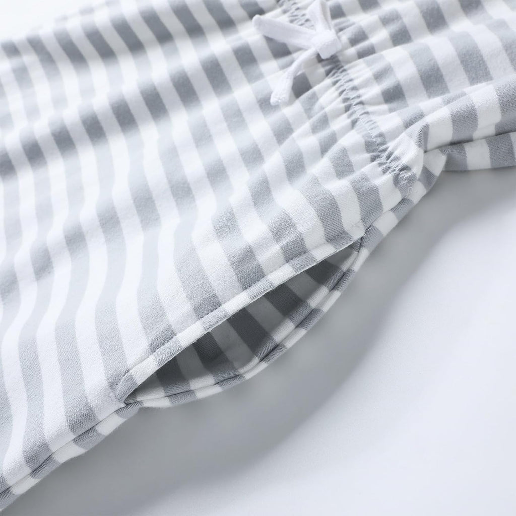 Girls' Striped Dress Elastic Waist Short Sleeve Spring Summer Casual Dress -13