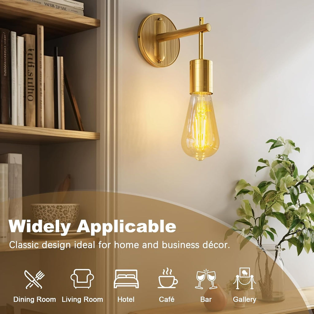E26 Edison Bulbs 60W, 2200K Amber Warm, Amber Glass, 600LM, 10-Pack