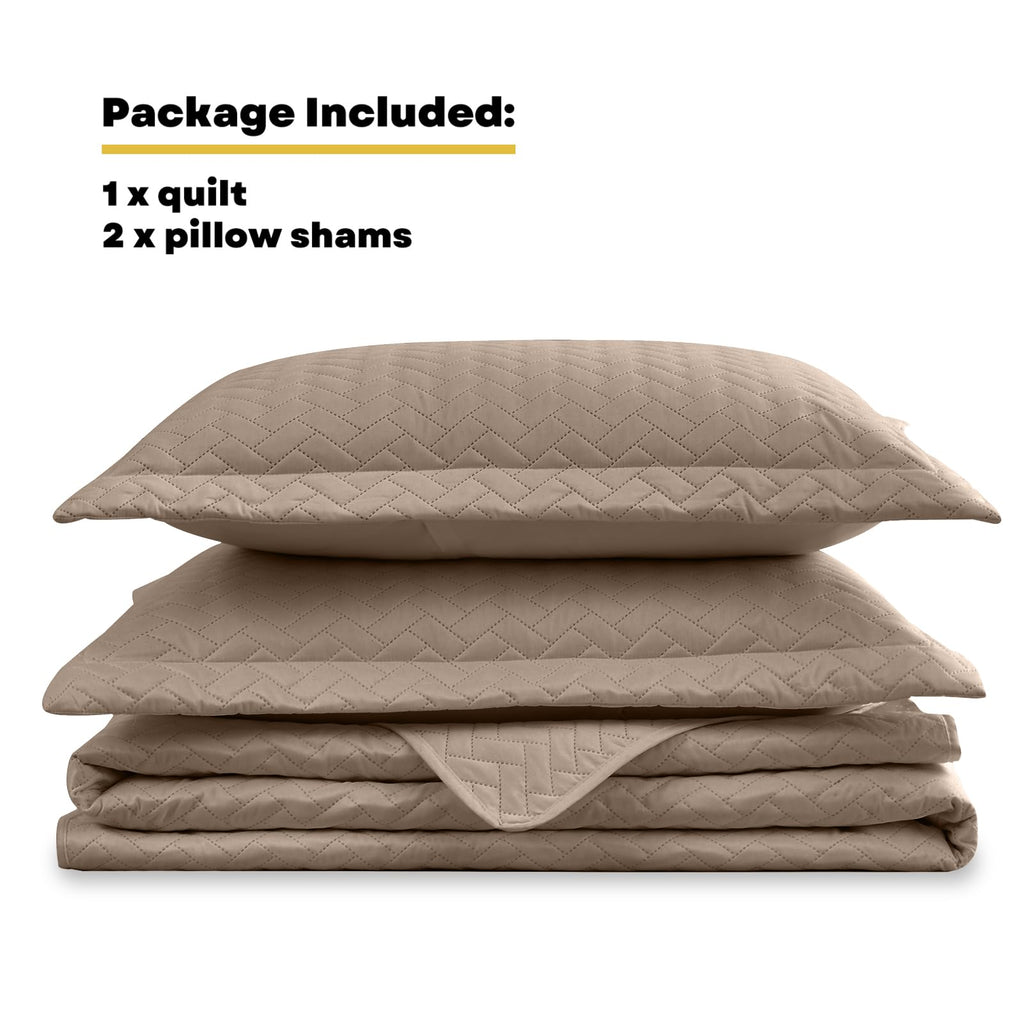 Oversized King Quilt 128"x120", Huge Bedspread Brown