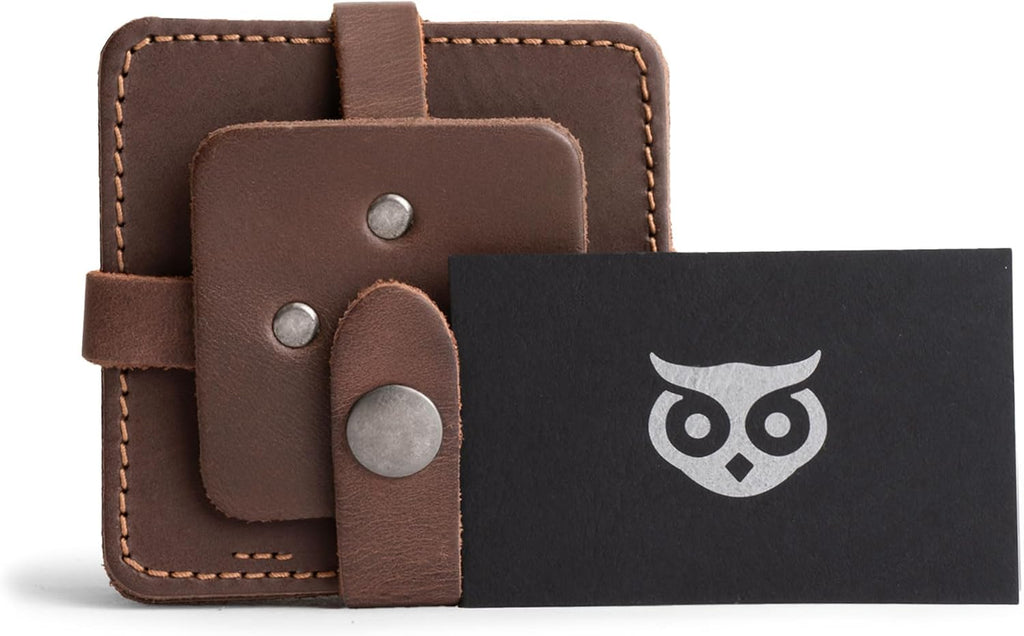 Leather Coasters, Premium Leather Table Protection for Drinks, Elegant Accessory, Protects Surfaces, Bourbon - Set of 8