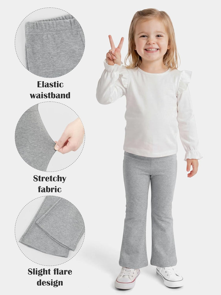 5 Pack Toddler Girls Flare Pants Cotton Stretch Bell Bottom Leggings
