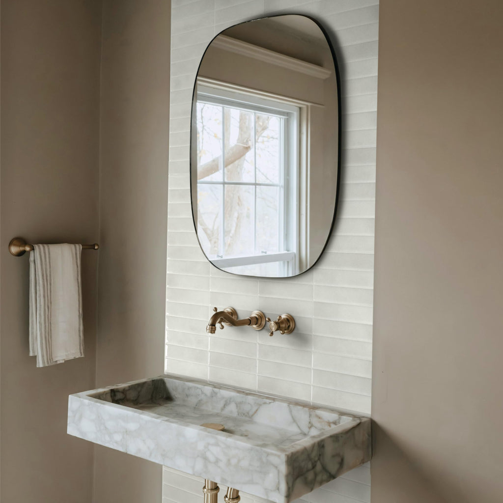 Peel and Stick backsplash, Stacked White & Grey, 11.43"x9"