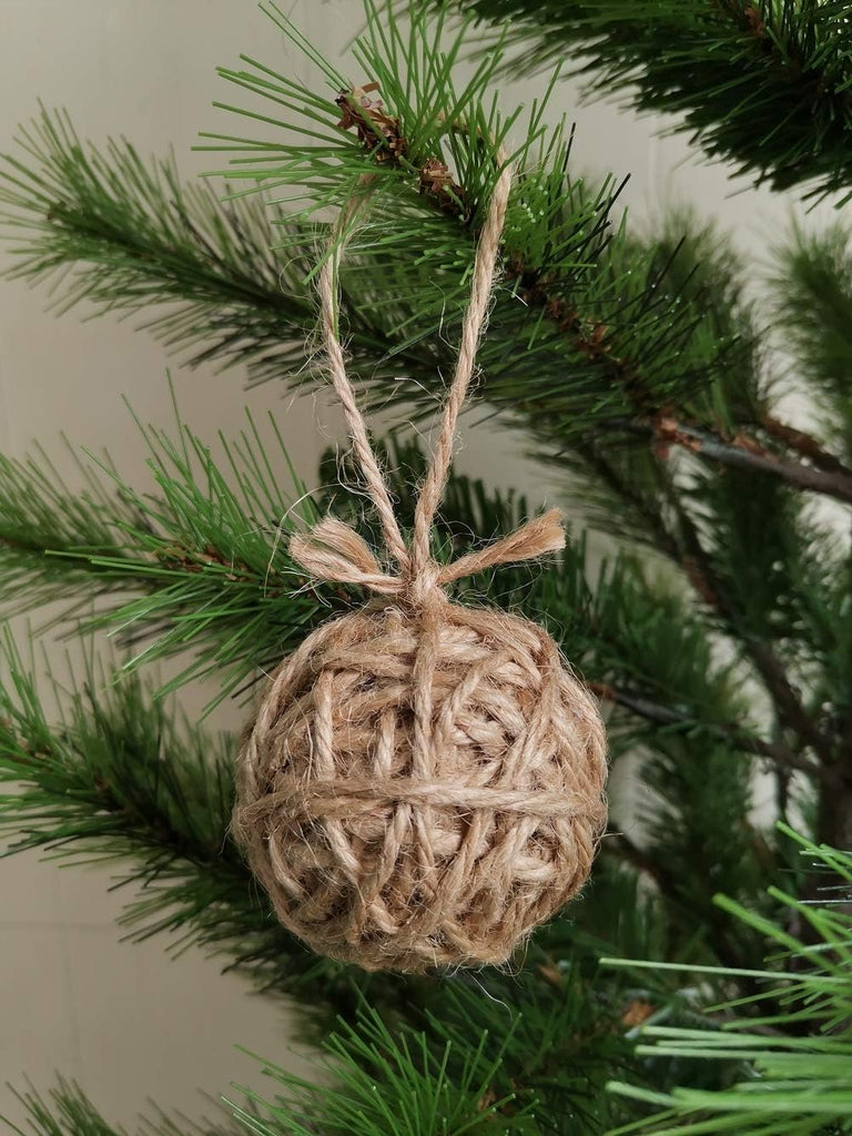 Rustic Jute Orbs, Farmhouse Decorative Balls for Bowls, Vase Fillers, Christmas Centerpiece, Handwoven Home - Set of 8