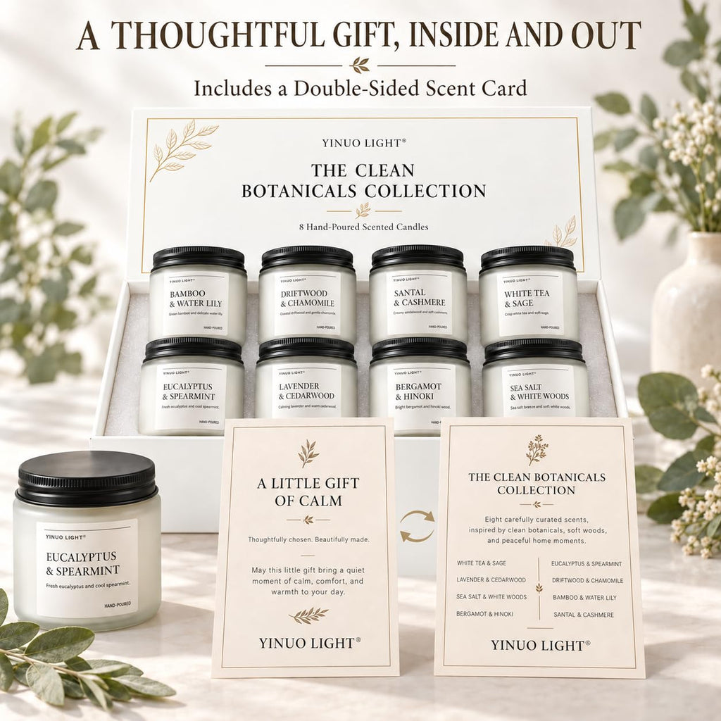 Scented Candle Gift Set, 8 Pack Soy Wax Jars, 28 oz Total