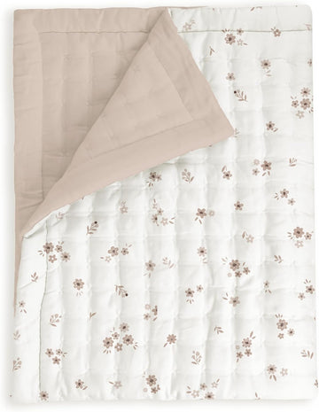 Organic Baby Comforter GOTS Certified Organic Kids Blanket Cotton Infill Tufted - Reversible Ultra Soft Breathable