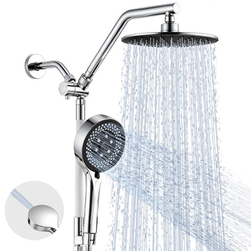 Rain Shower Head with Handheld Combo, Chrome Finish