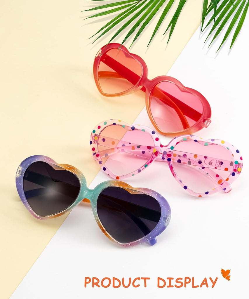 Toddler Girls Sunglasses Polarized Heart-Sunglasses for Kids girls