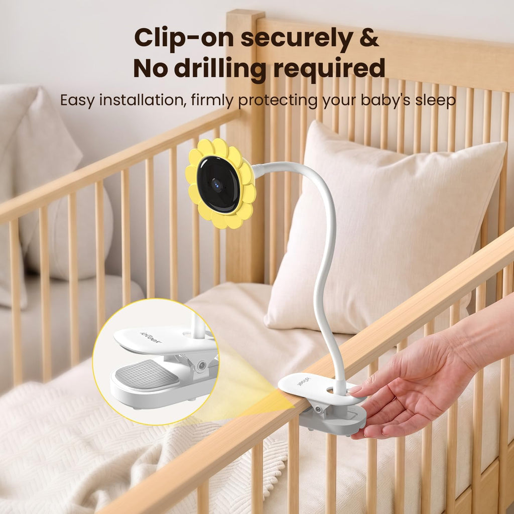 Baby Monitor with Camera and Audio,No WiFi 5"Screen&2.4G WiFi App