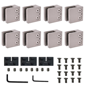 8Pcs Railing Glass Clamps, 1.8" Square Balustrade Clamp