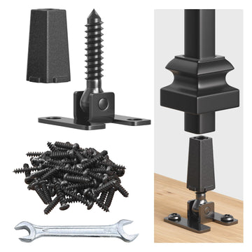 Adjustable Height and Angle Stainless Steel Connectors for Easy Installation of 1/2" Deck Stair Hollow Metal