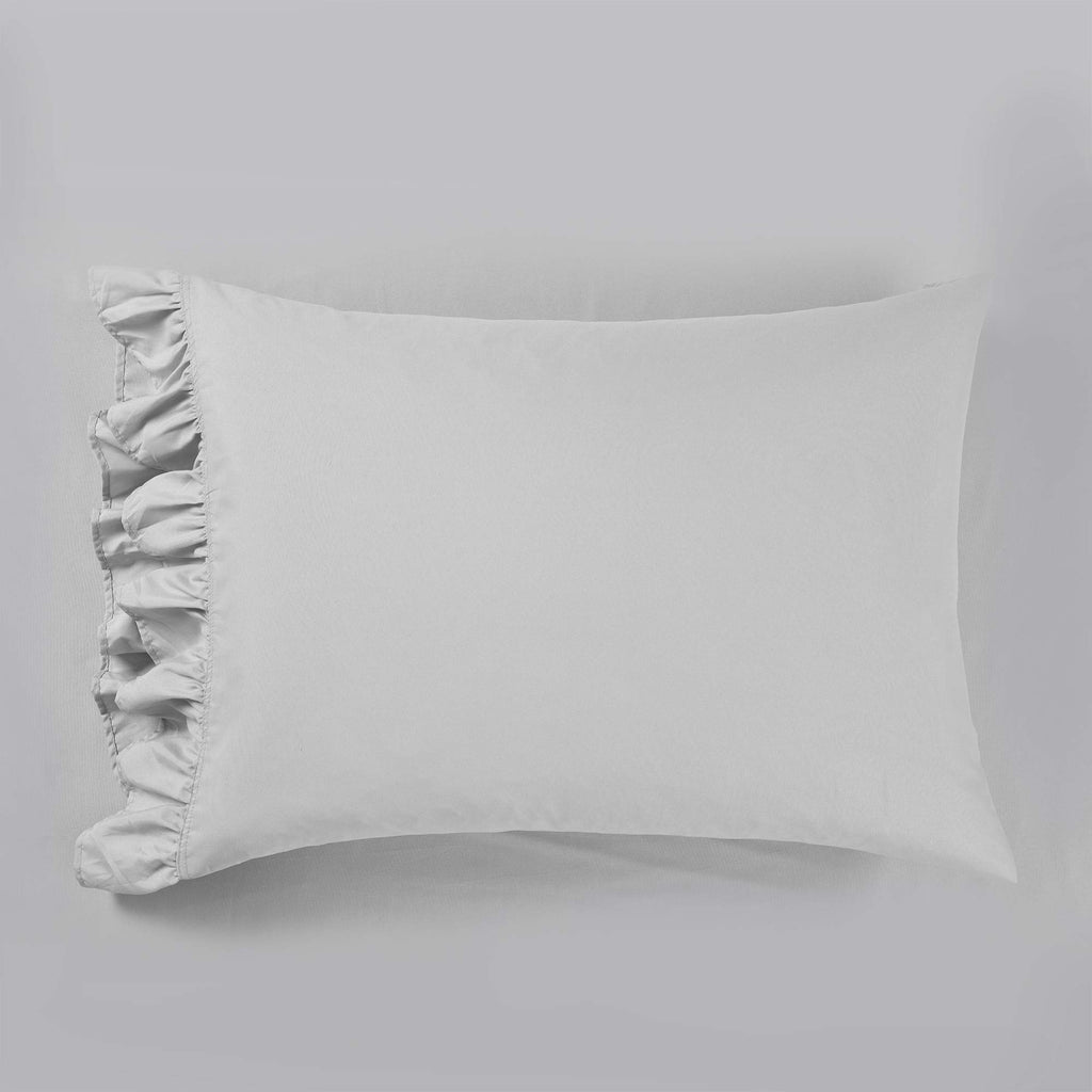 Reyna 4 Piece Ruffle Sheet Set, Light Gray