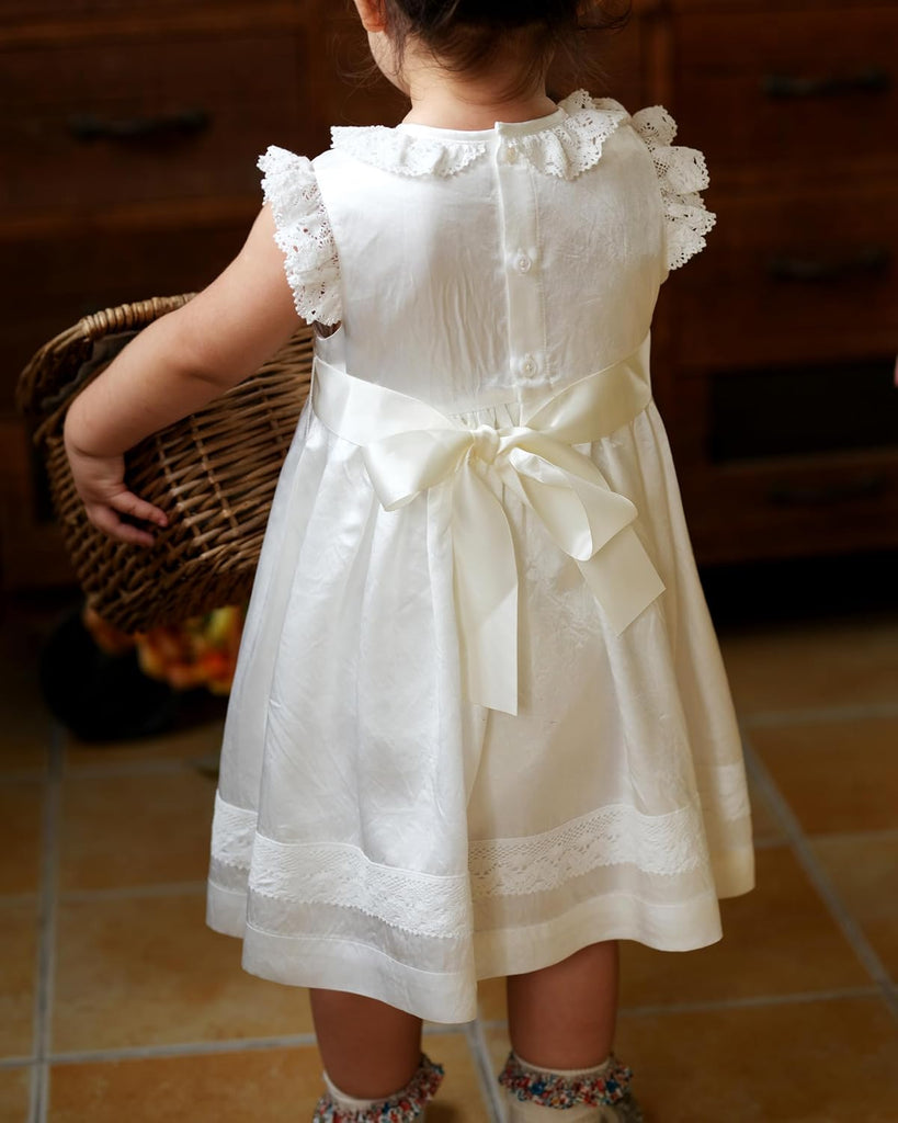 Vintage Toddler Girl White Lace Heirloom Dress Birthday Party Outfit 12M