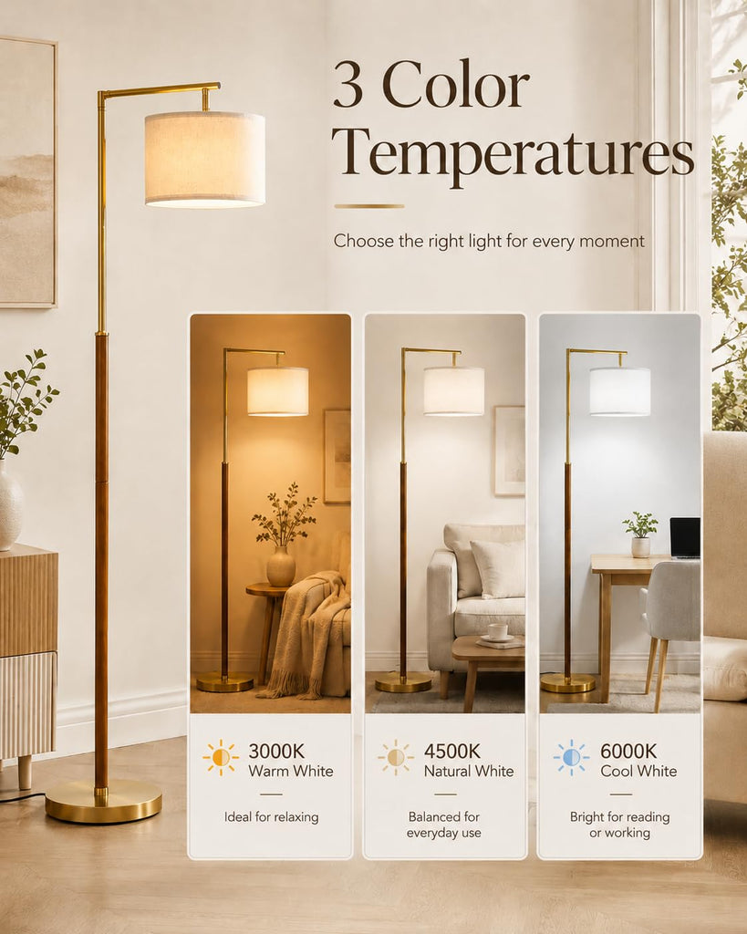 Real Wood Floor Lamps, Mid Century Modern Arc Floor Lamp