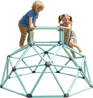 Geometric Climbing Dome - Sturdy Steel Frame, All-Weather, for Kids 3-10 (Blue)