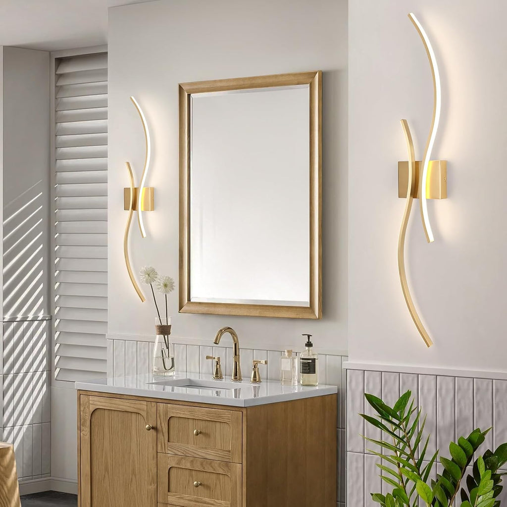 Modern Wall Sconce Set of, 5CCT Dimmable Indoor Led Wall Sconce Lighting Set of 2, 31.5 Inch Wall Light Fixtures