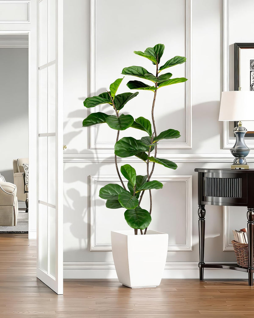 Artificial Fiddle Leaf Fig Tree 5FT with Cotton Basket