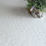 White Cotton Tablecloth Ruffled Lace Embroidered Fabric Tablecloths Rustic French Washable Table Cov