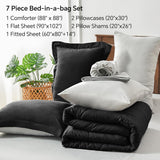 Queen Comforter Set 7 Pieces Bed in A Bag