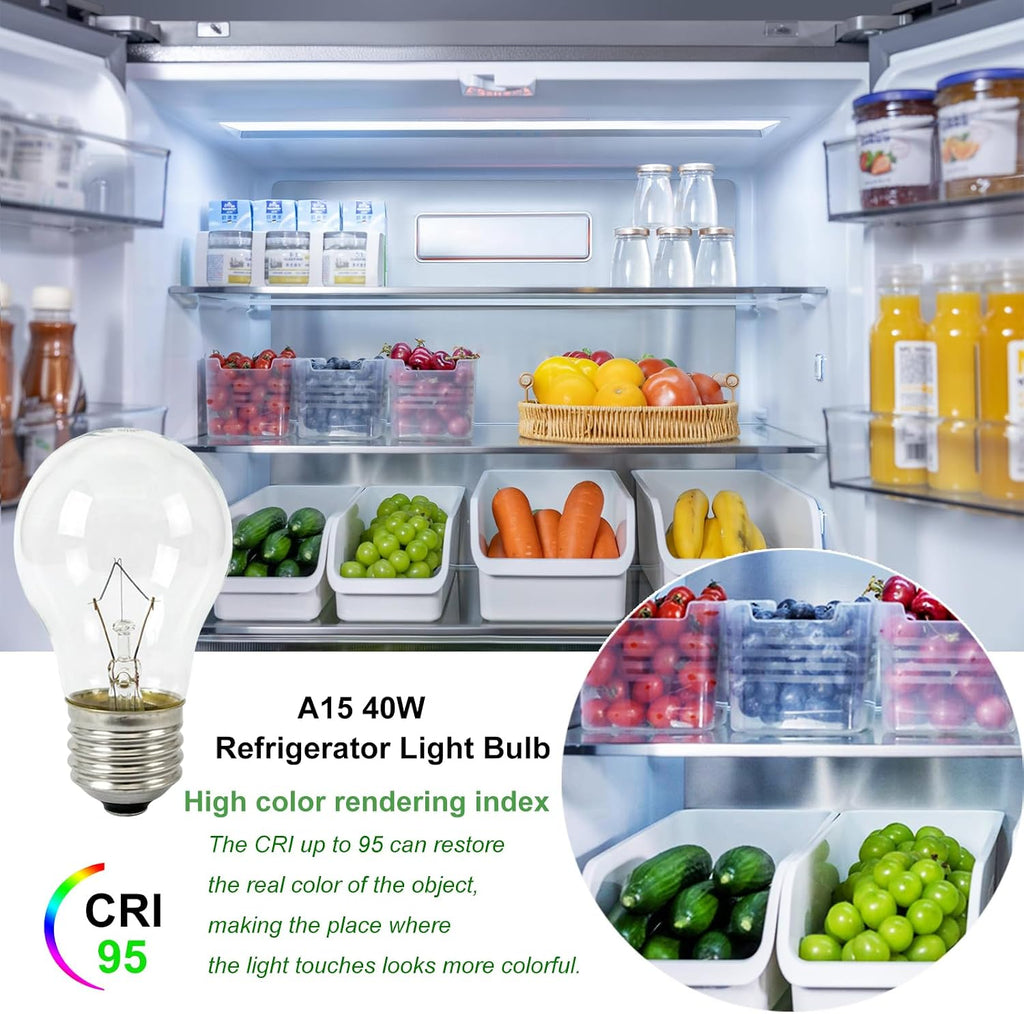 Appliance Oven Light Bulb 40W A15 E26 Lava Lamp Bulb,4 Pack