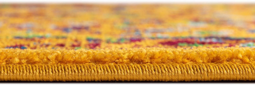 Calypso Rug - 7' 10 x 10' Yellow Area Rug - Stain-Resistant Botanical Design