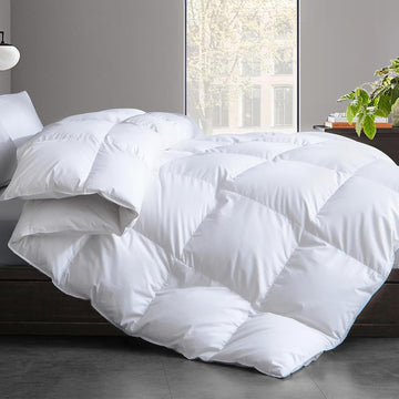 Twin Feather Down Fiber Comforter - Ultra Soft 100% Cotton Duvet Insert