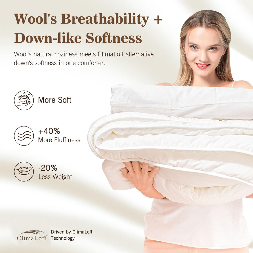 Hybrid Australian Wool Comforter with Organic Cotton Shell