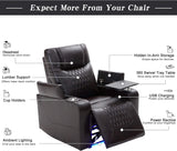Electric Recliner Chair with USB Charge Port, 360 Swivel Tray Table, Hand in-Arm Storage, and Cup Holders