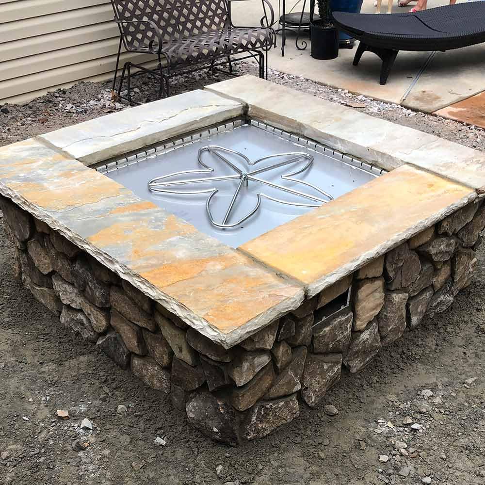 Fire Penta Fire Pit Burner, 18-Inch, Stainless Steel, Natural Gas