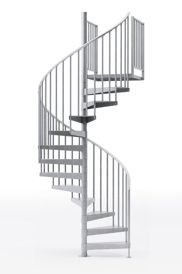 Reroute Industrial Galvanized Exterior 60in Diameter, Fits Height 127.5in - 142.5in, 2 36in Tall Platform Rails