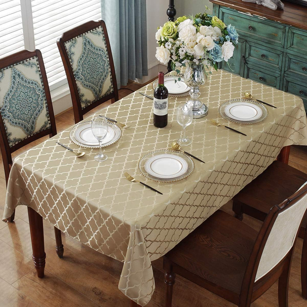 Jacquard Tablecloth Rectangle 52" x 70", Polyester, Gold