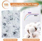 Deluxe Washable Dog Bed for Large Dogs Dog Crate Mat 35 Inch Comfy Fluffy Kennel Pad Anti-Slip for Dogs Up to 60 lbs