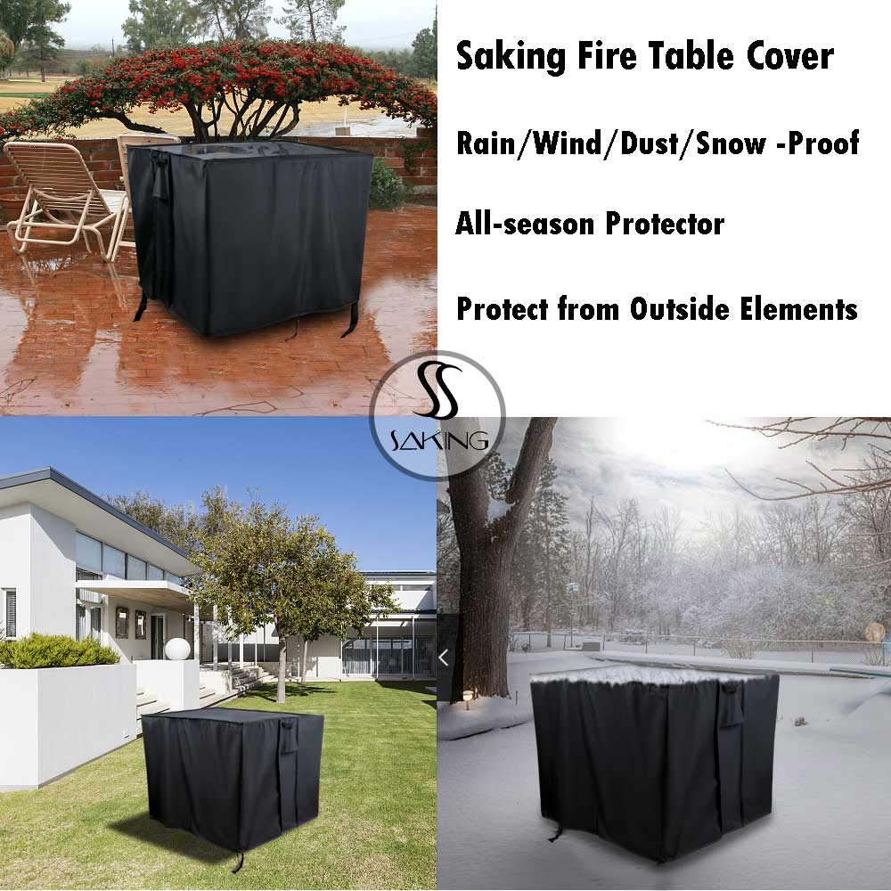 Fire Pit Cover 28x28x25in, 600D Square Firepit Covers