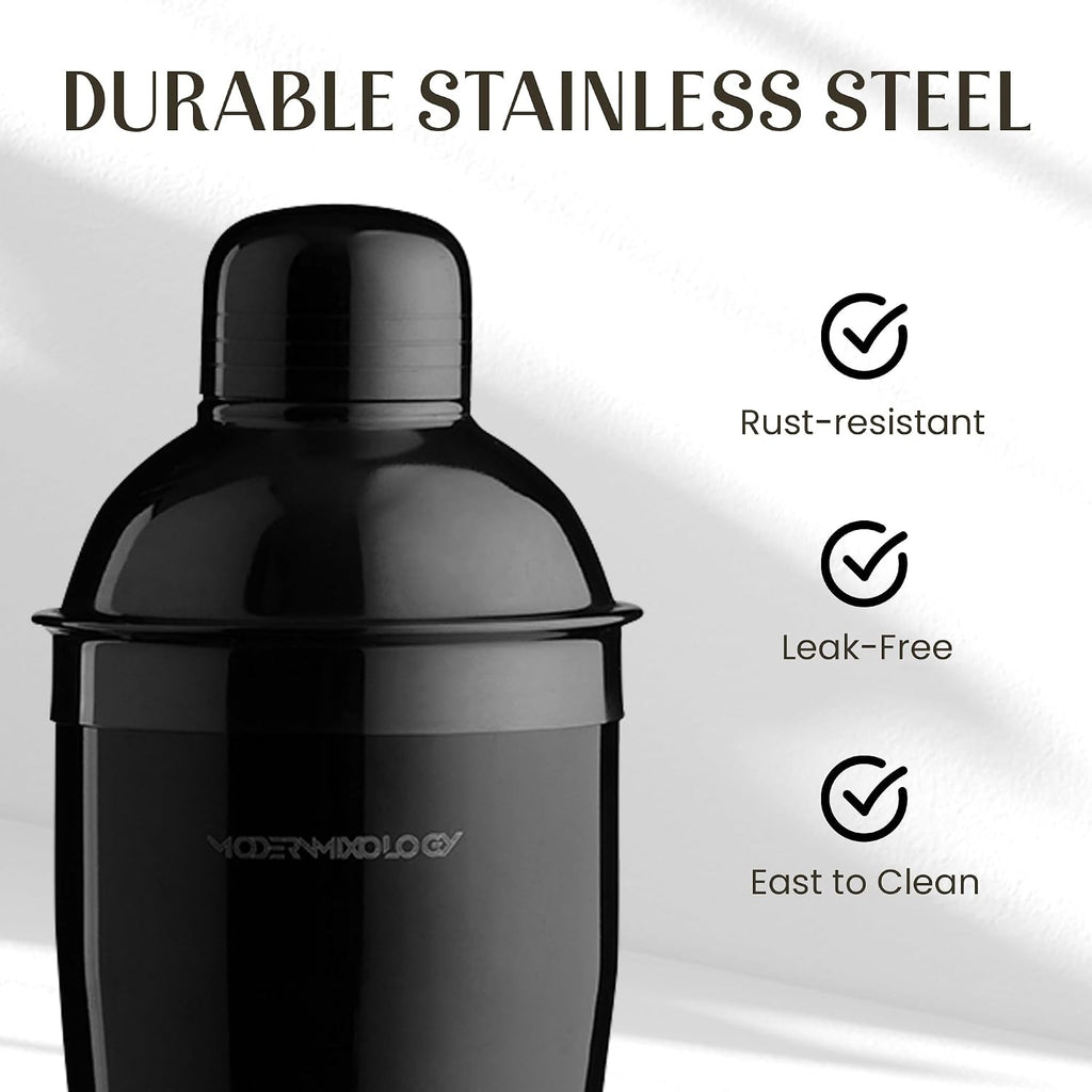 Pro-Graded Cocktail Shaker Set with Stand | Complete Bartender Kit | 24oz Martini Shaker, Jigger, Strainer, Bar - Set of 21