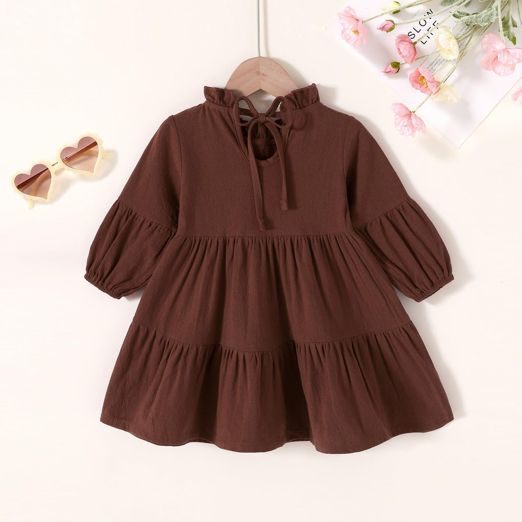 Toddler Kids Baby Girl Lantern Long Sleeve Fall Dress