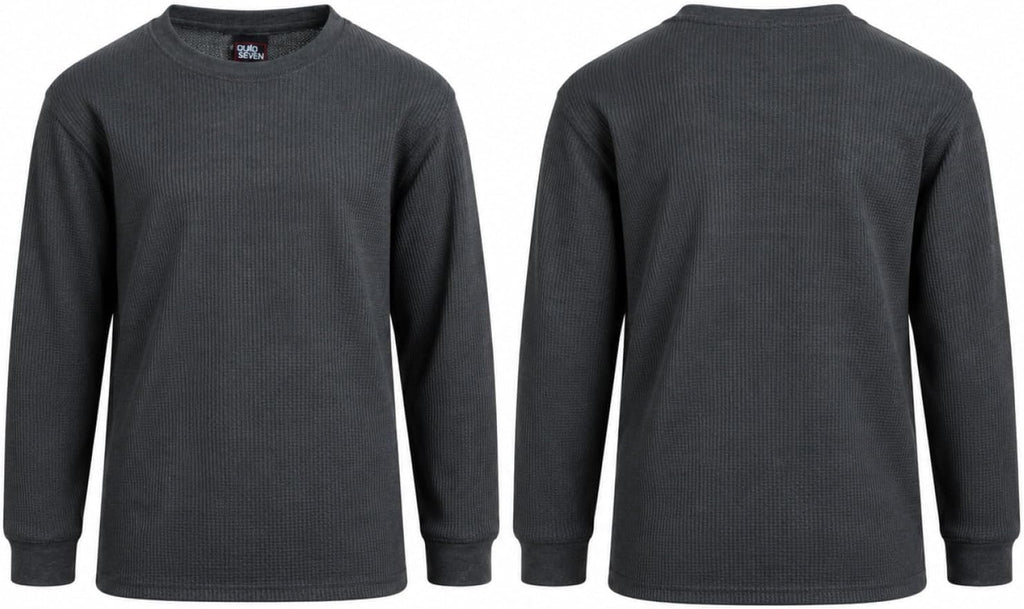 Boys 2 Pack Waffle Knit Long Sleeve Thermal Shirt