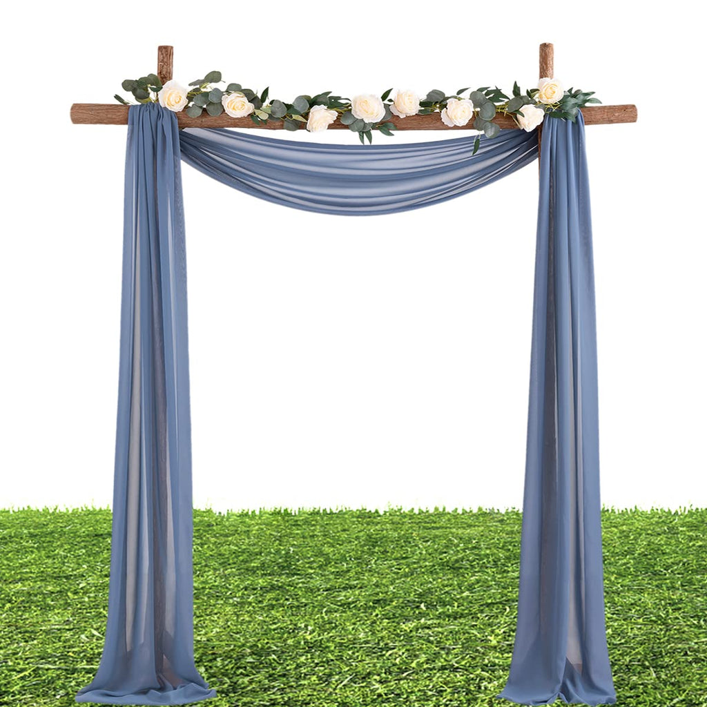 Chiffon Fabric by the Yard Sheer Fabric for Draping, Dusty Blue