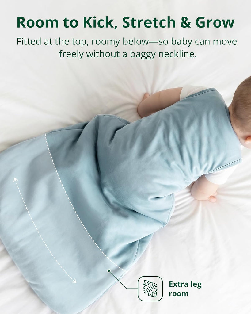 Soft Bamboo Viscose Baby Sleep Sack, 1.0 TOG Baby Sleeping Bag 2 Pack, Cozy Baby Wearable Blanket Way Zipper